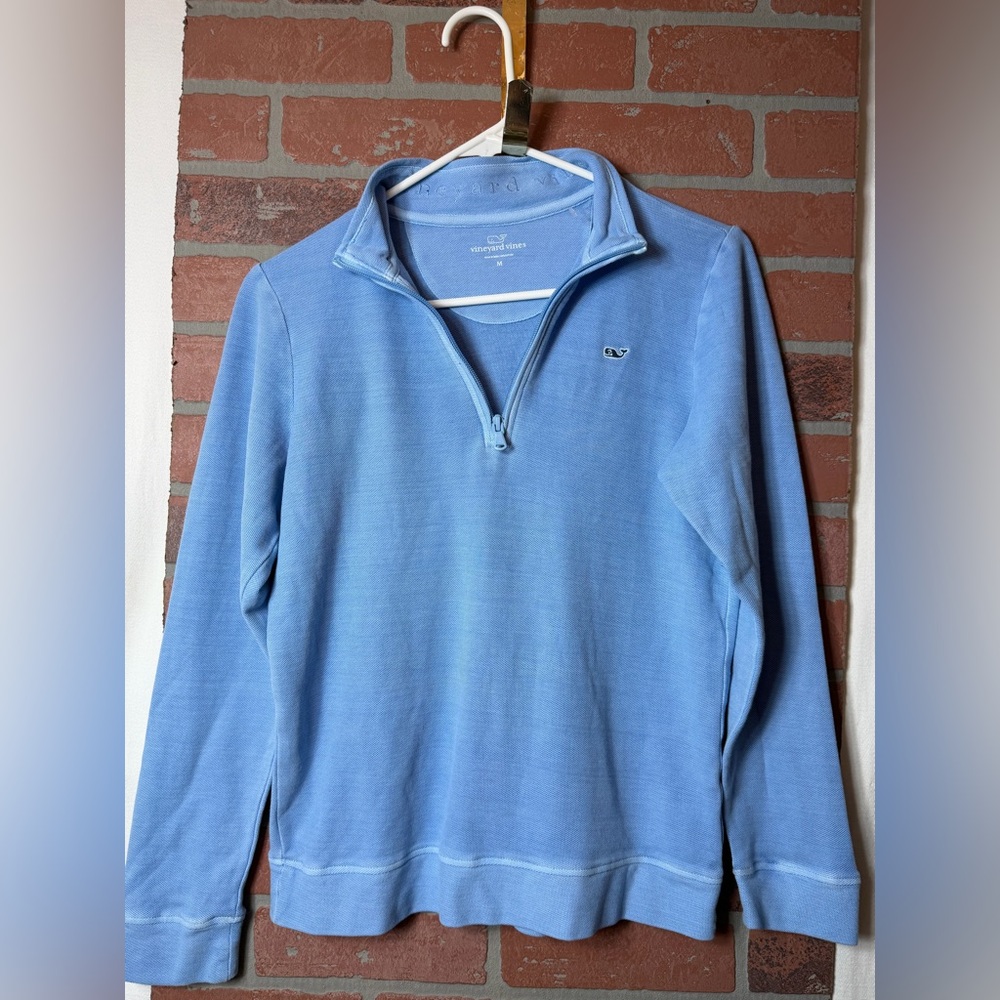 Vineyard Vines Sky Blue Cotton 3/4 Zip Top Boy’s Medium.